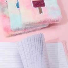 Ice Cream  Plush & Glitter Cover NoteBook