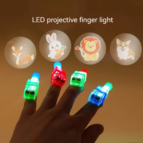 Pack of 4 Projector Light Up Rings LED Finger Lights