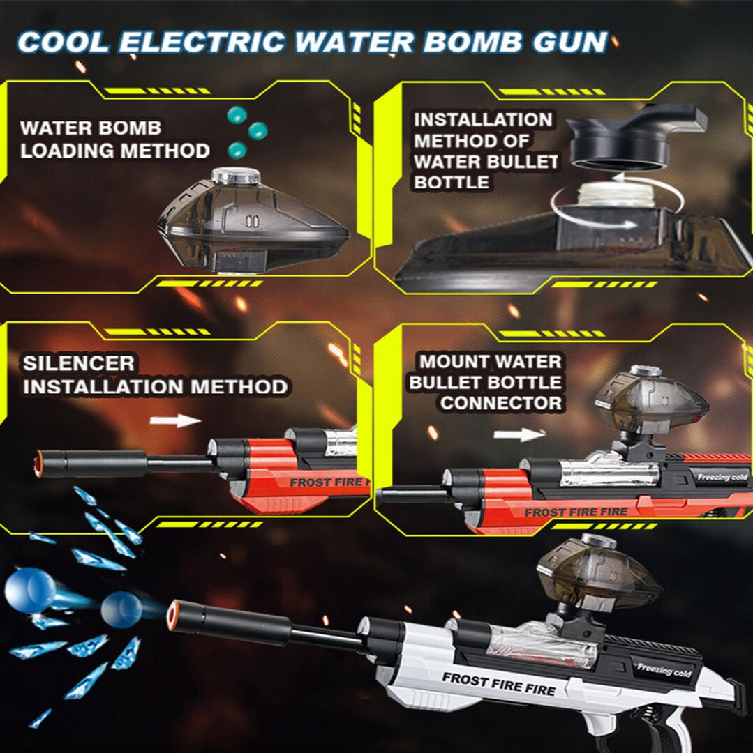 Electric Water Gel Ball Blaster Gun With Silencer