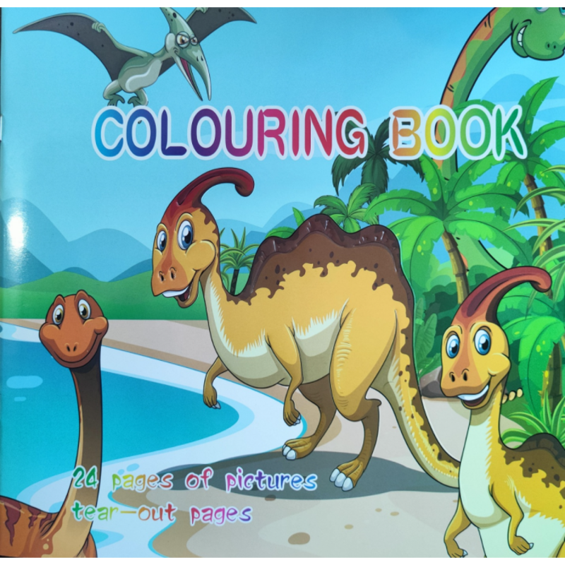 Coloring Book with Stickers-Dinosaur