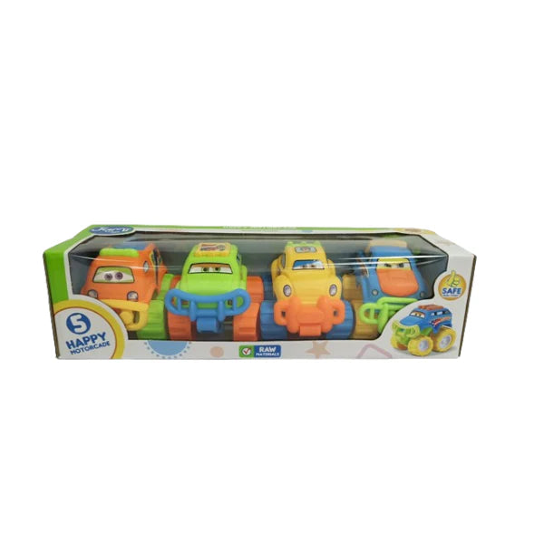 Happy Motorcade Funny Monster Trucks 4 Pcs