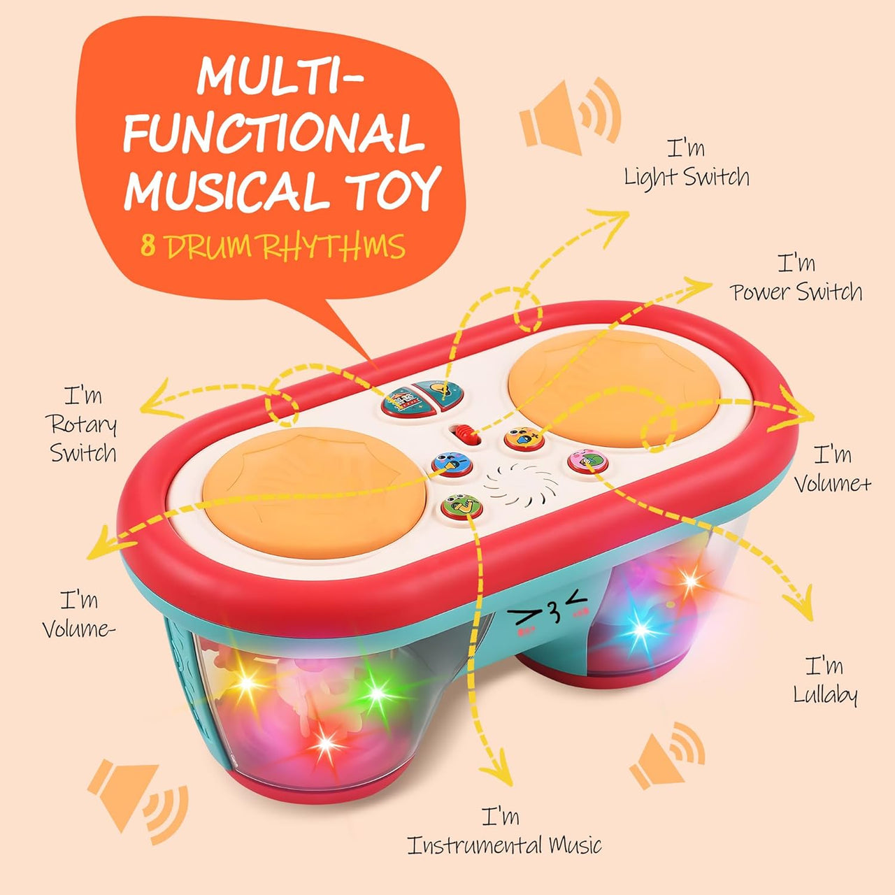 Learning  Musical Rotating Drum With  Light