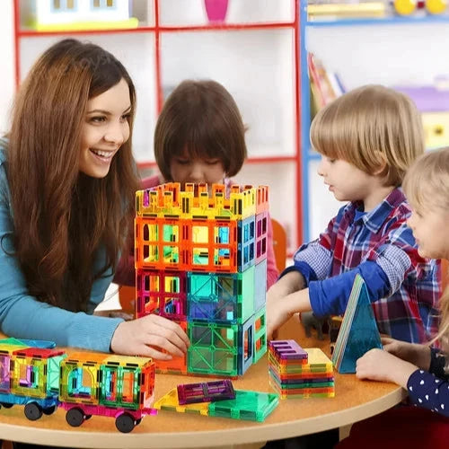 48 Piece Magnetic Tiles Solid Colors Deluxe Set