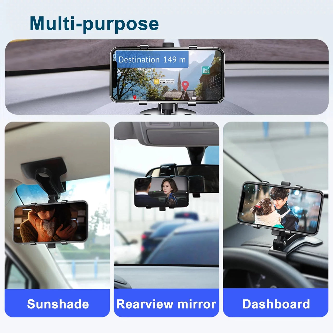 360 Degree Rotation Dashboard Phone Holder