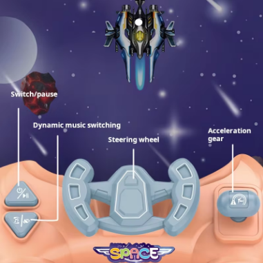 Steering Wheel Thunder Fighter Space Break Game