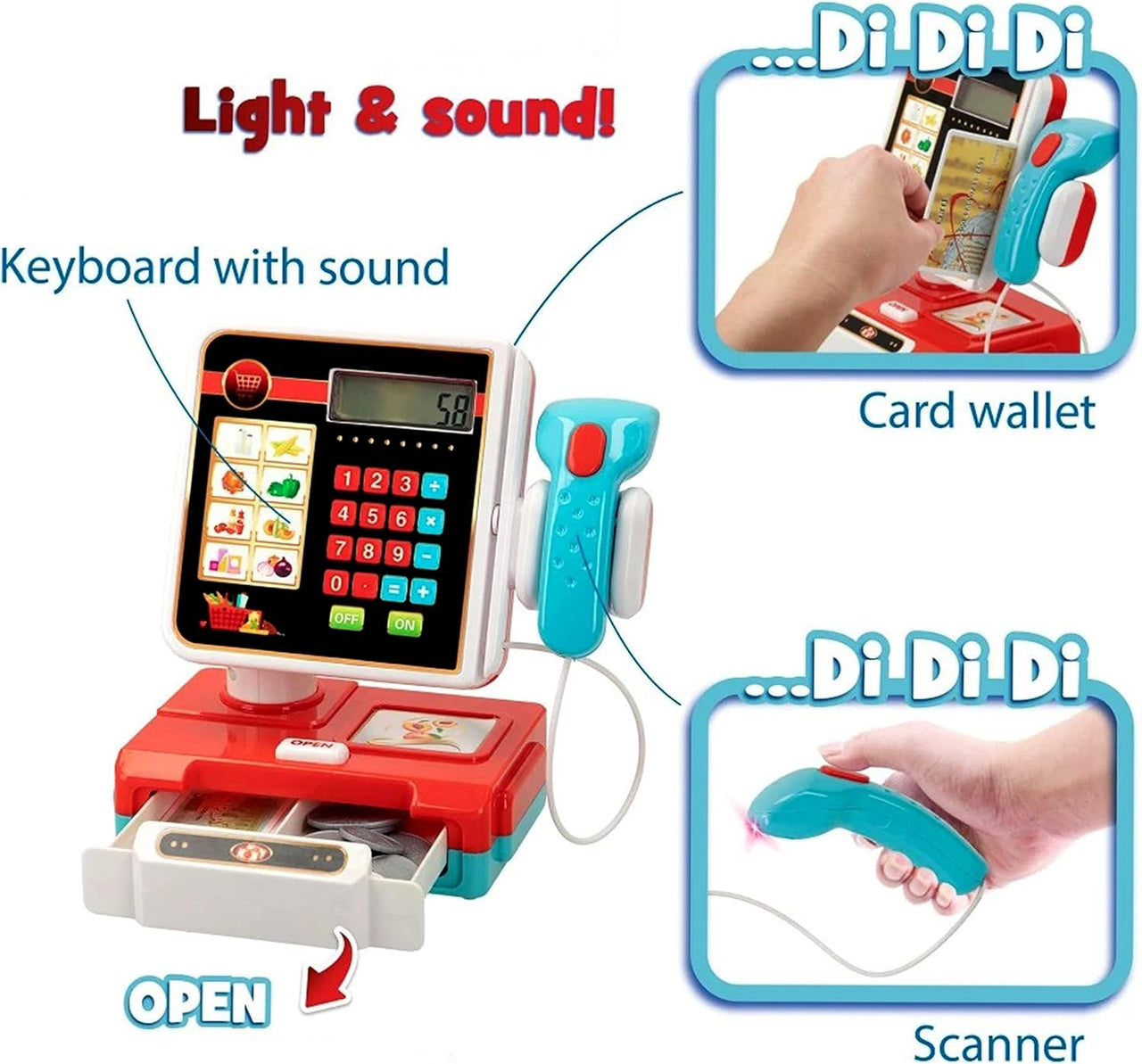 Supermarket Cash Register With Light & Sound