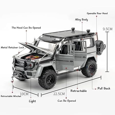 1:24 Scale Diecast Mercedes-Benz Brabus G550-4X4