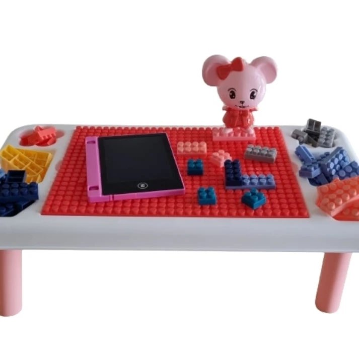 Portable Building Block Table 64 Pieces