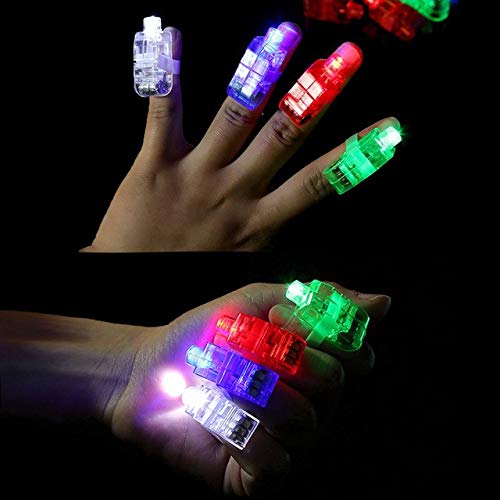 Pack of 4 Projector Light Up Rings LED Finger Lights