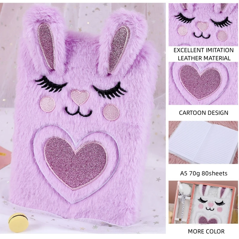 Bunny Theme Plush Cover NoteBook