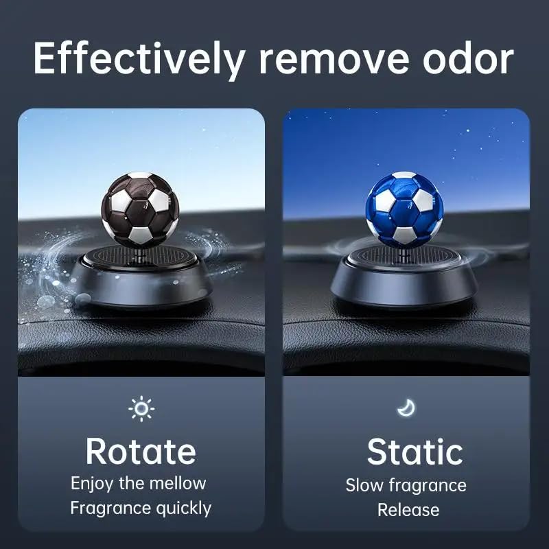 Rotating Football Car Air Freshener Solar Energy