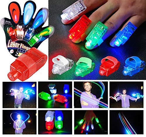 Pack of 4 Projector Light Up Rings LED Finger Lights