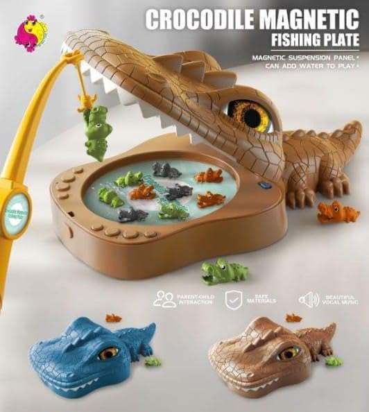 Magnetic Crocodile Fishing Game With Lights & Sound