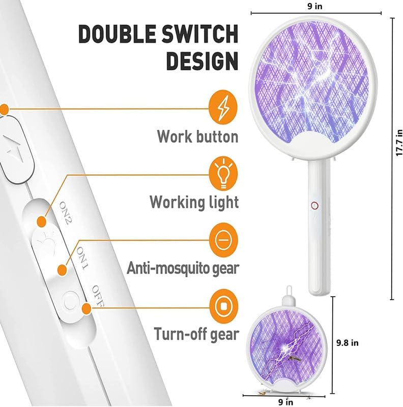 Folding And Rotating Mosquito Racket