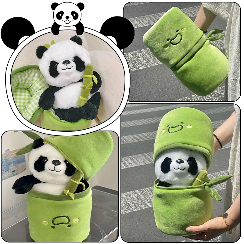 30cm Panda Cushion Bamboo Pillows Plush Toy