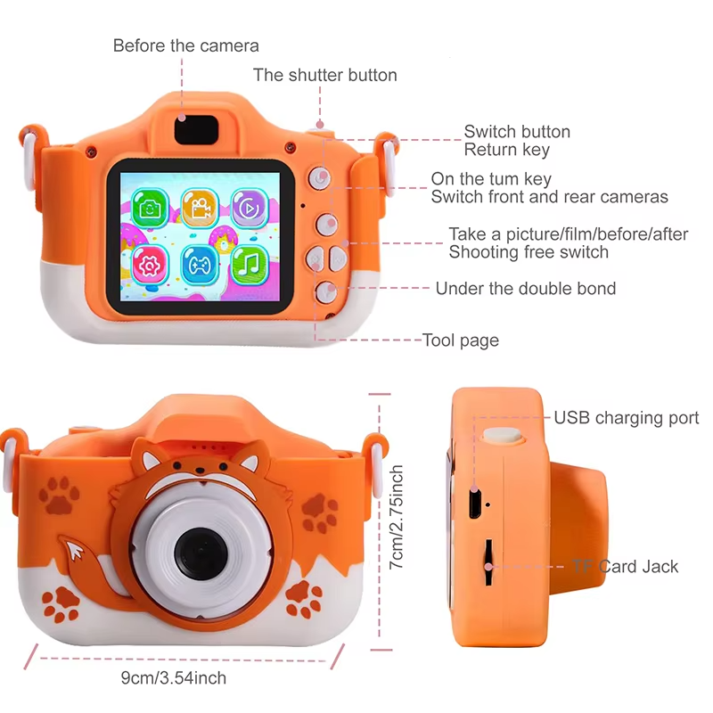 Kids Digital Camera With Silicone Protection Cover