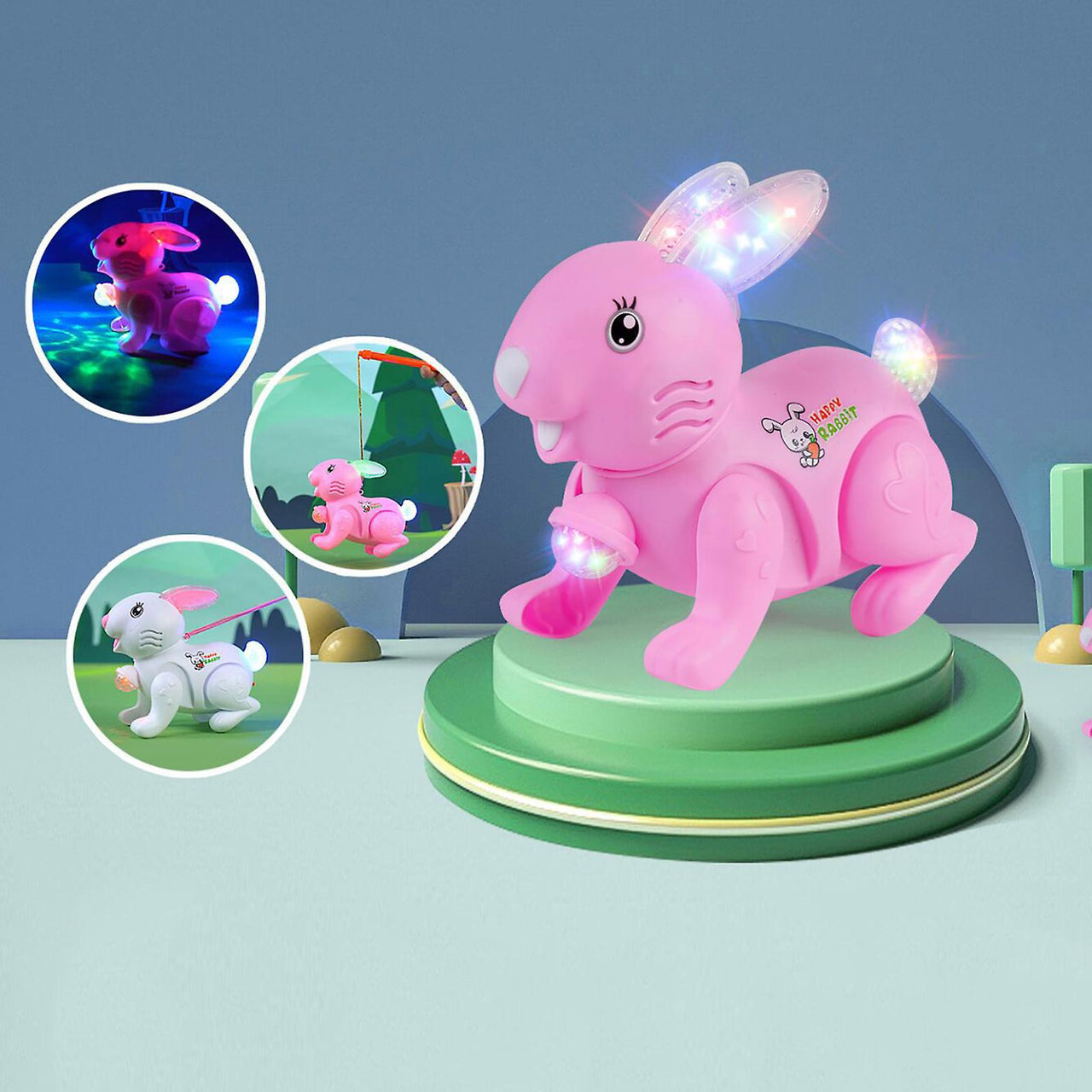 Colorful Projection Light & Music Rabbit