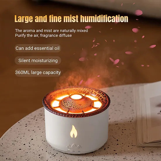 Ultrasonic Essential Volcano Flame Humidifier