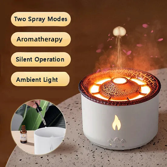 Ultrasonic Essential Volcano Flame Humidifier