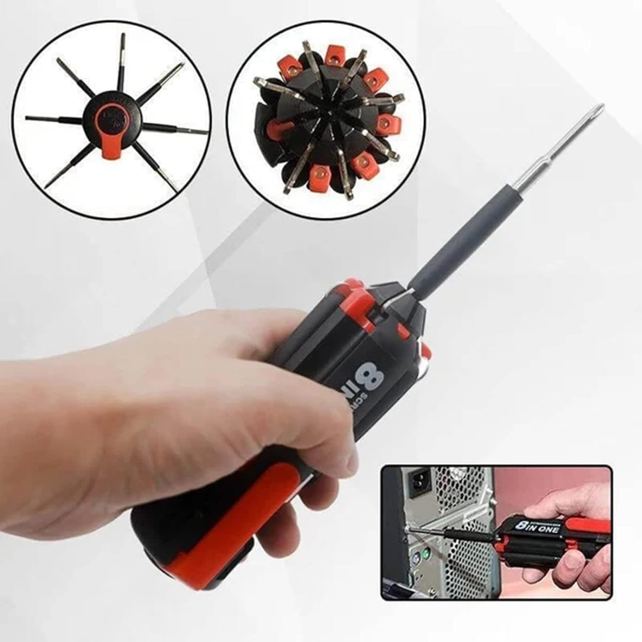 LED 8 in 1 Professional Mini Screwdriver