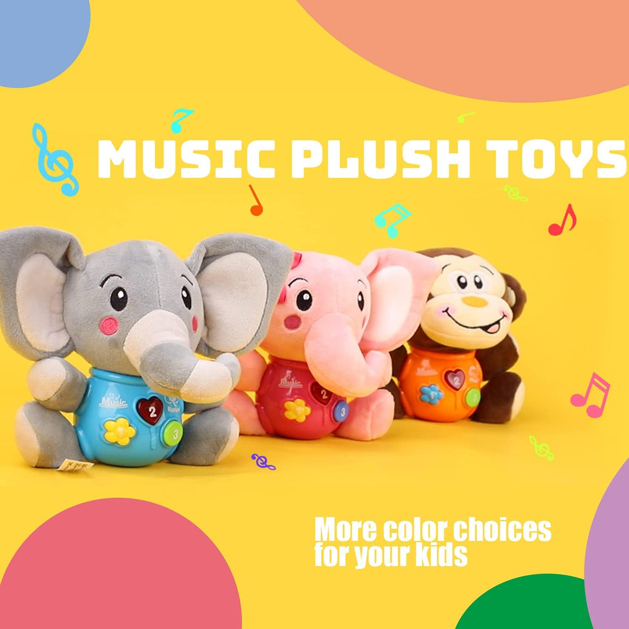 Musical Plush Elephant With Light Up