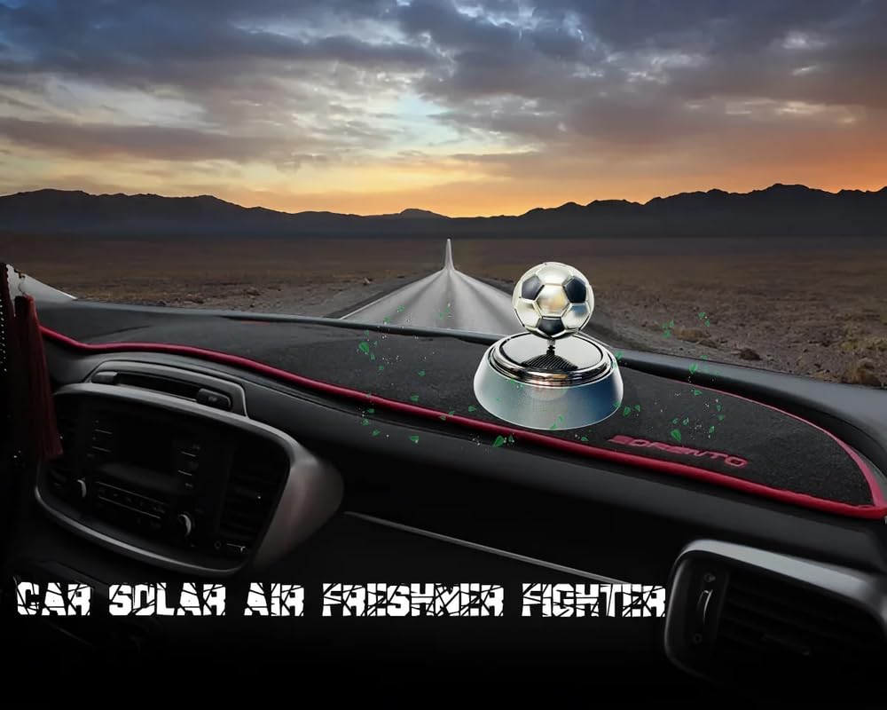 Rotating Football Car Air Freshener Solar Energy