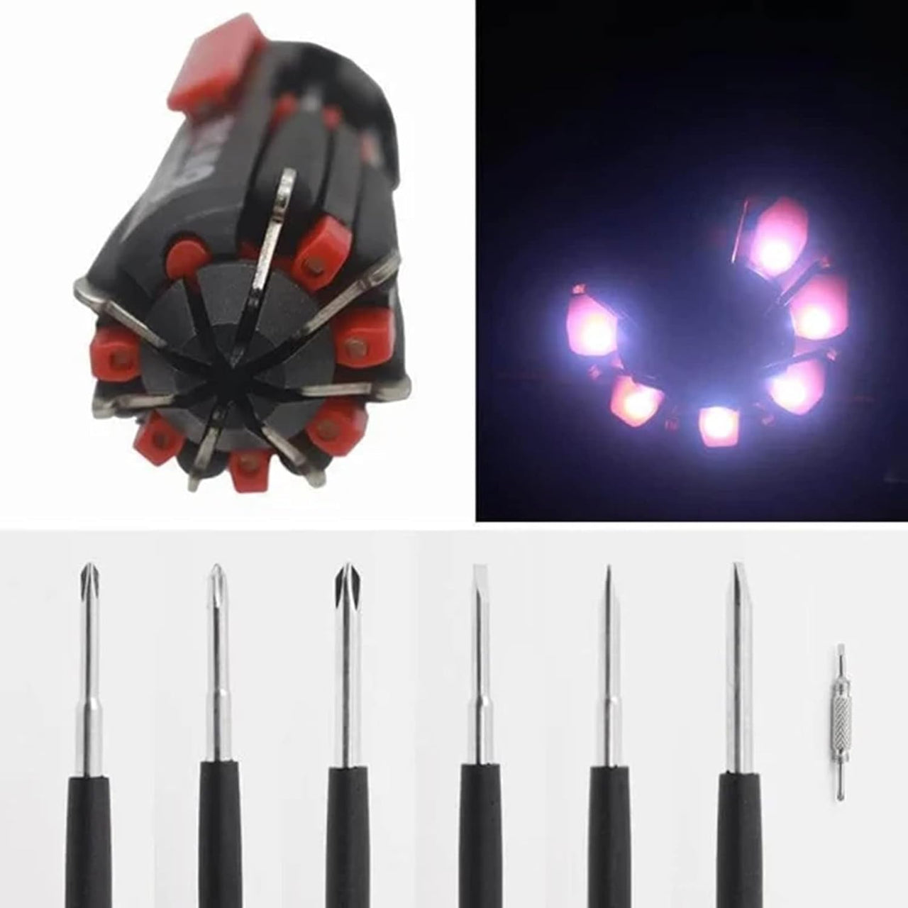 LED 8 in 1 Professional Mini Screwdriver