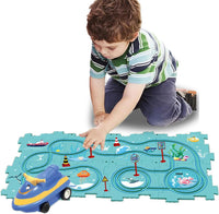 Thumbnail for Puzzle Racer Car Track Play Set With Road Map 13 & 18 PCS