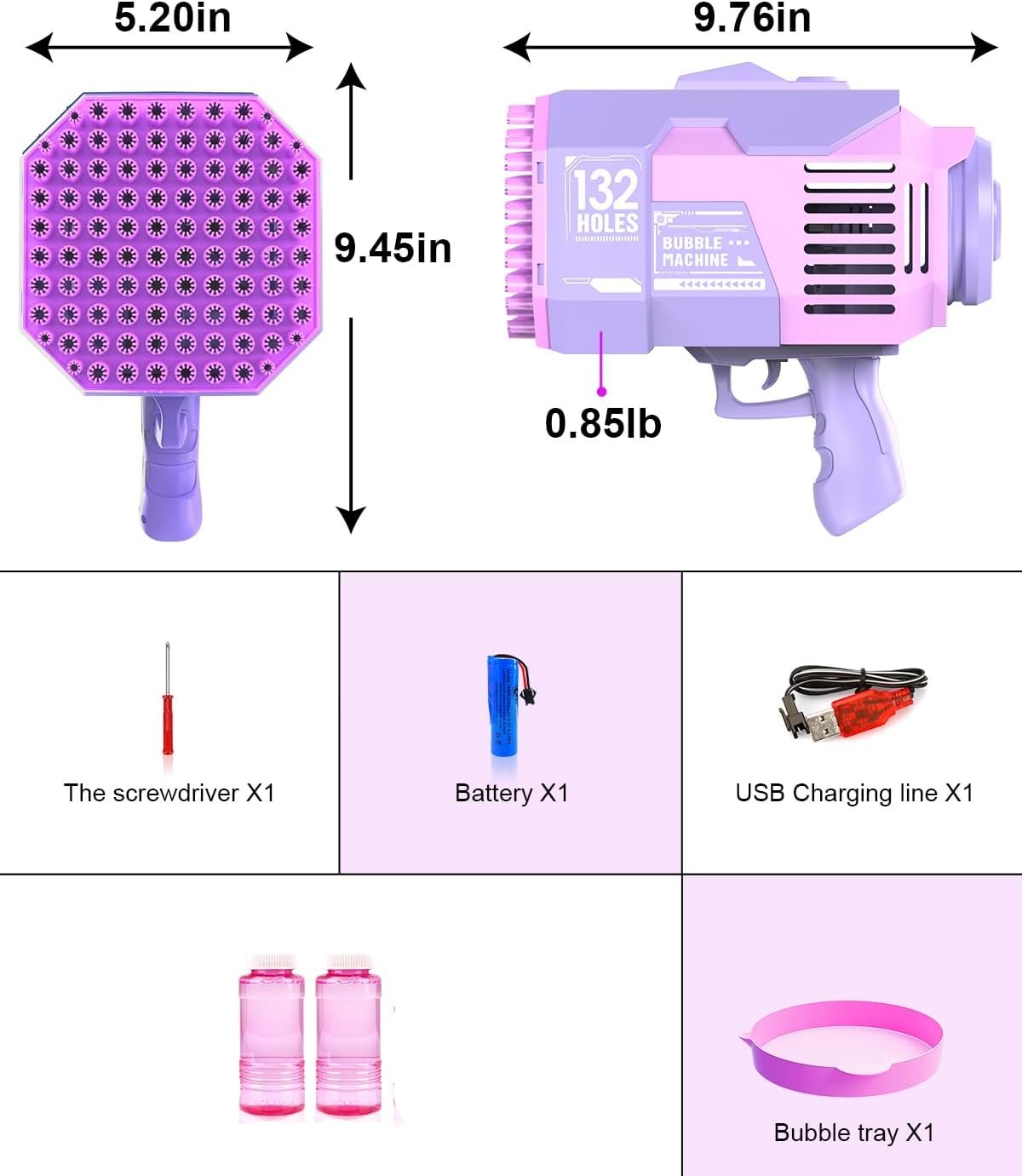 132 Holes Electric Bubble Machine