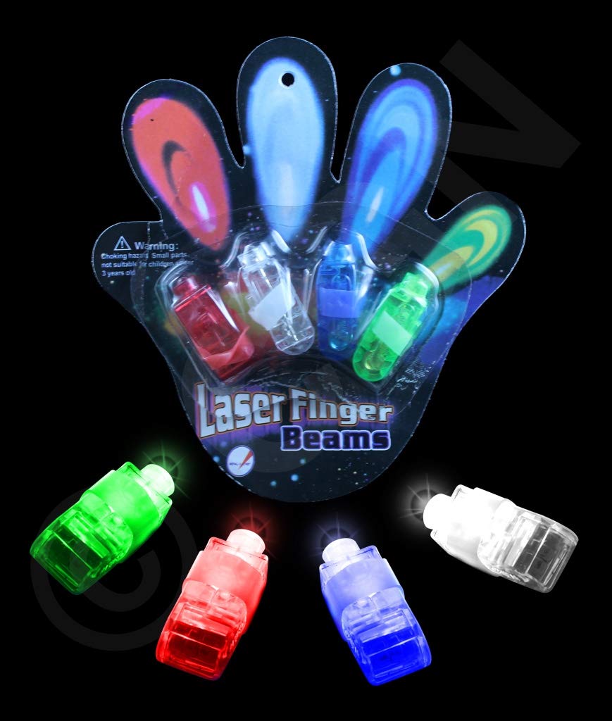 Pack of 4 Projector Light Up Rings LED Finger Lights