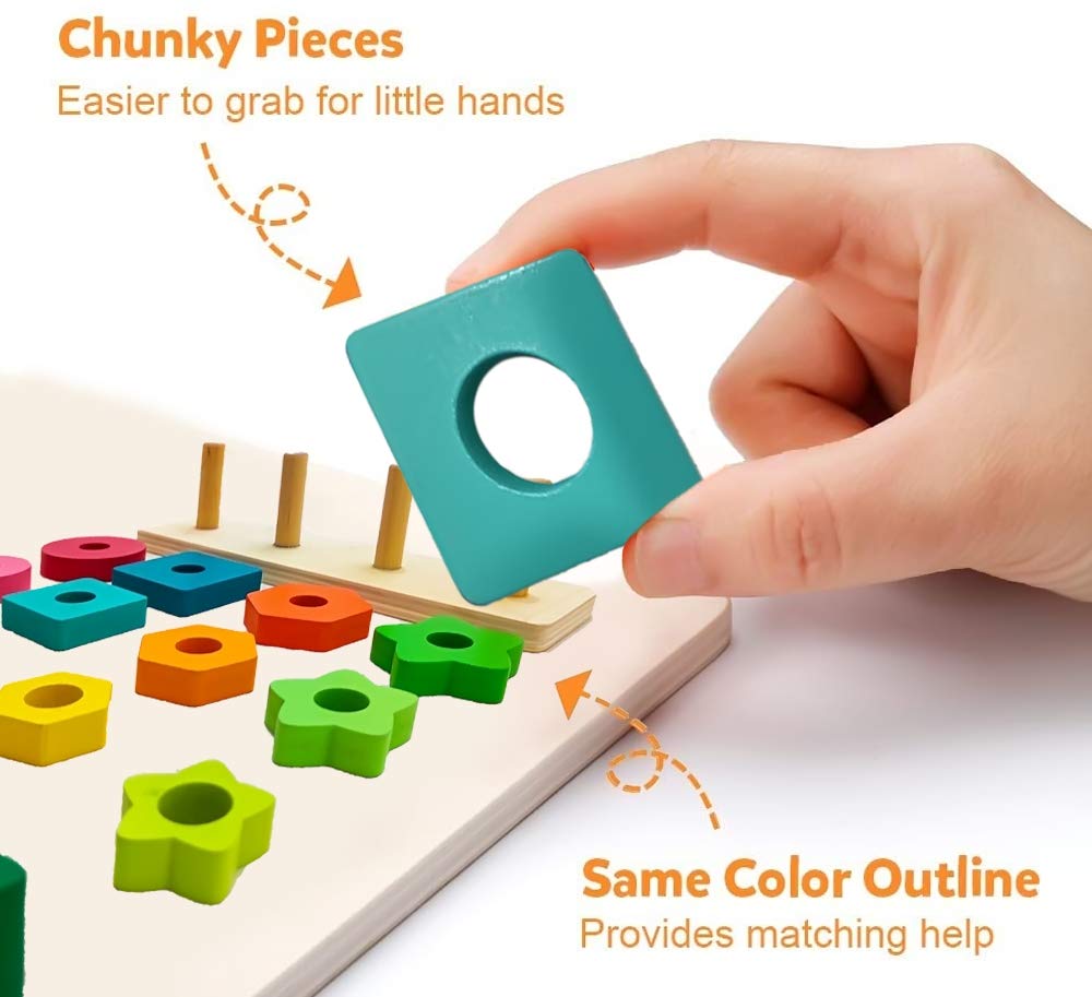 Wooden Shapes & Colour Puzzle Educational Board