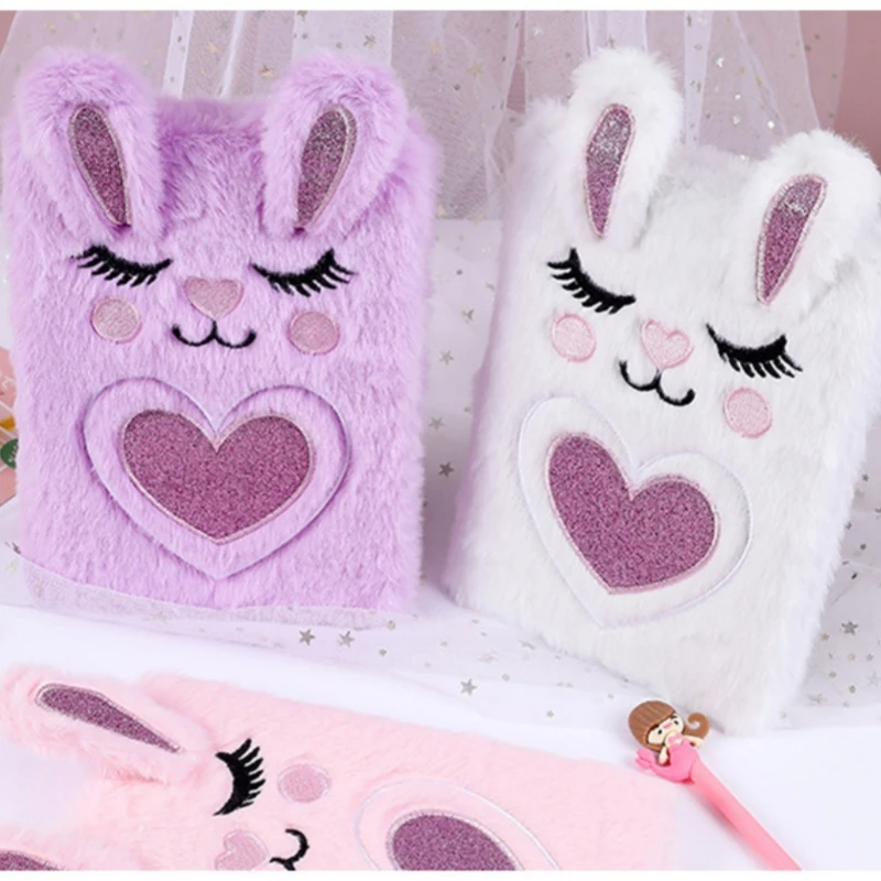 Bunny Theme Plush Cover NoteBook