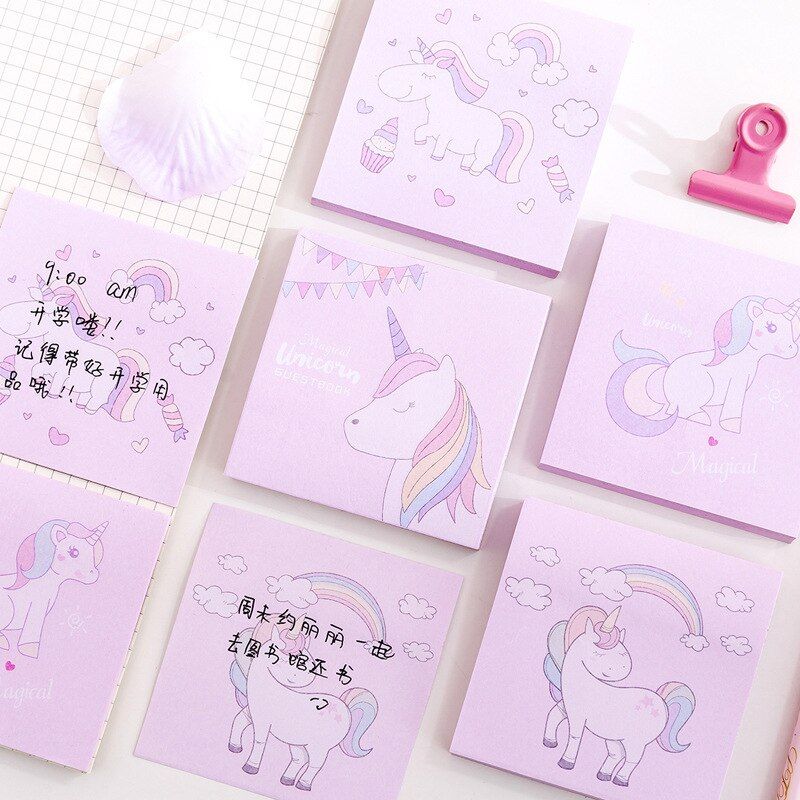 Unicorn And  Houses Shaped Sticky Notes