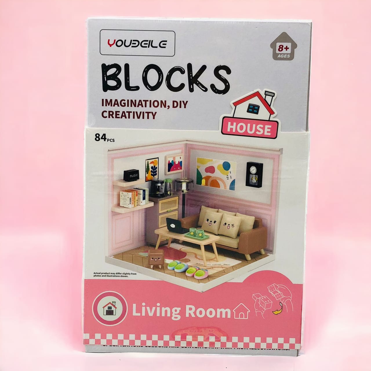 84 Pcs DIY Miniature Living Room Block Set