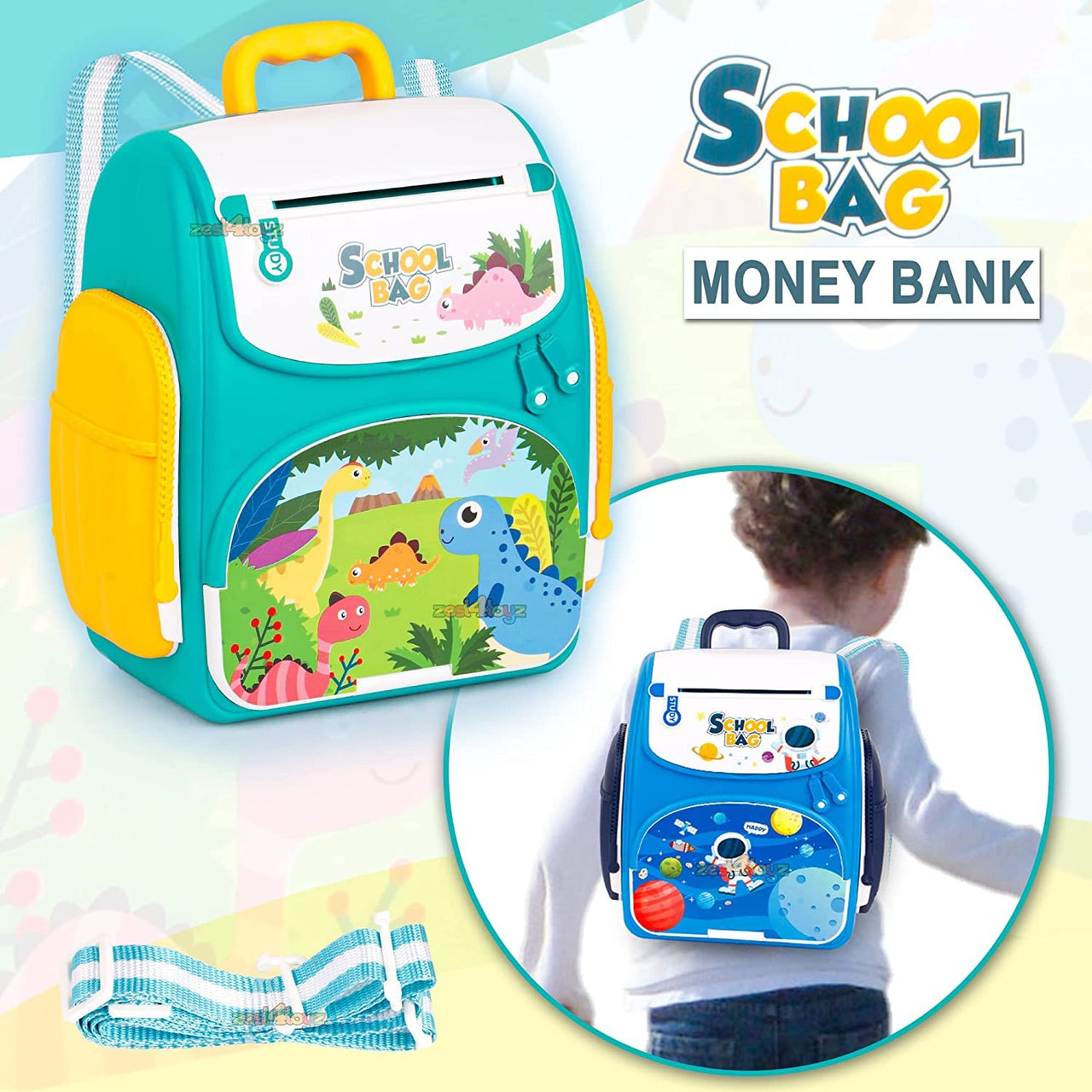 Musical School Bag Money Safe Bank With Finger Print Sensor