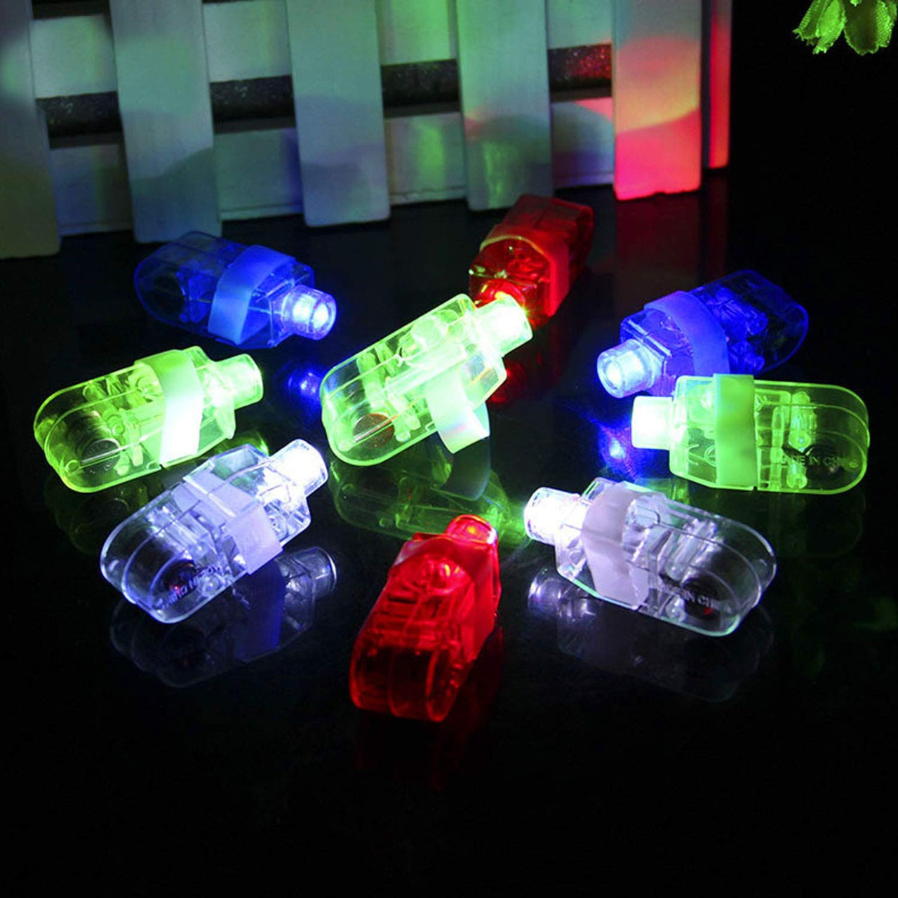 Pack of 4 Projector Light Up Rings LED Finger Lights