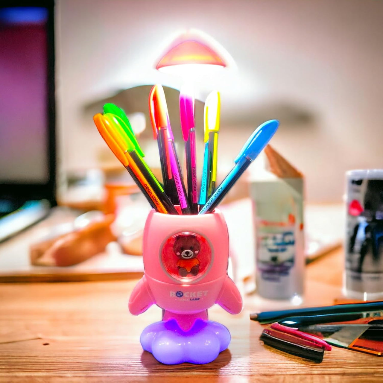 Rocket Desk Lamp With Pen Holder