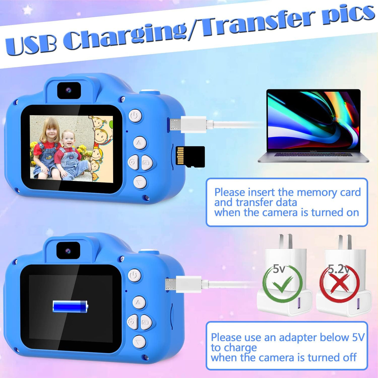 Kids Digital Camera With Silicone Protection Cover