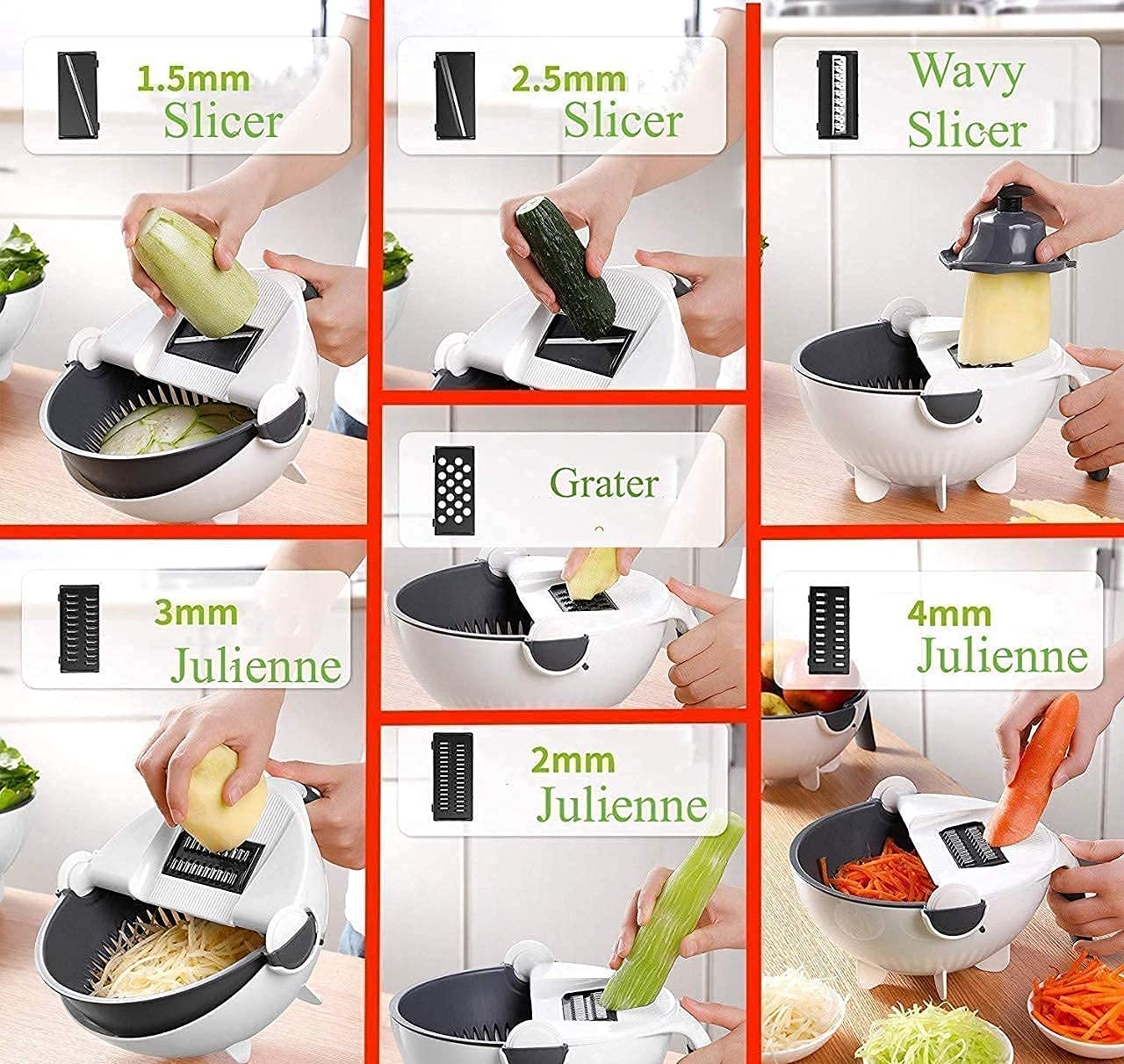 9 in 1 Multi-functional Vegetables Chopper Portable Slicer Kitchen Tool