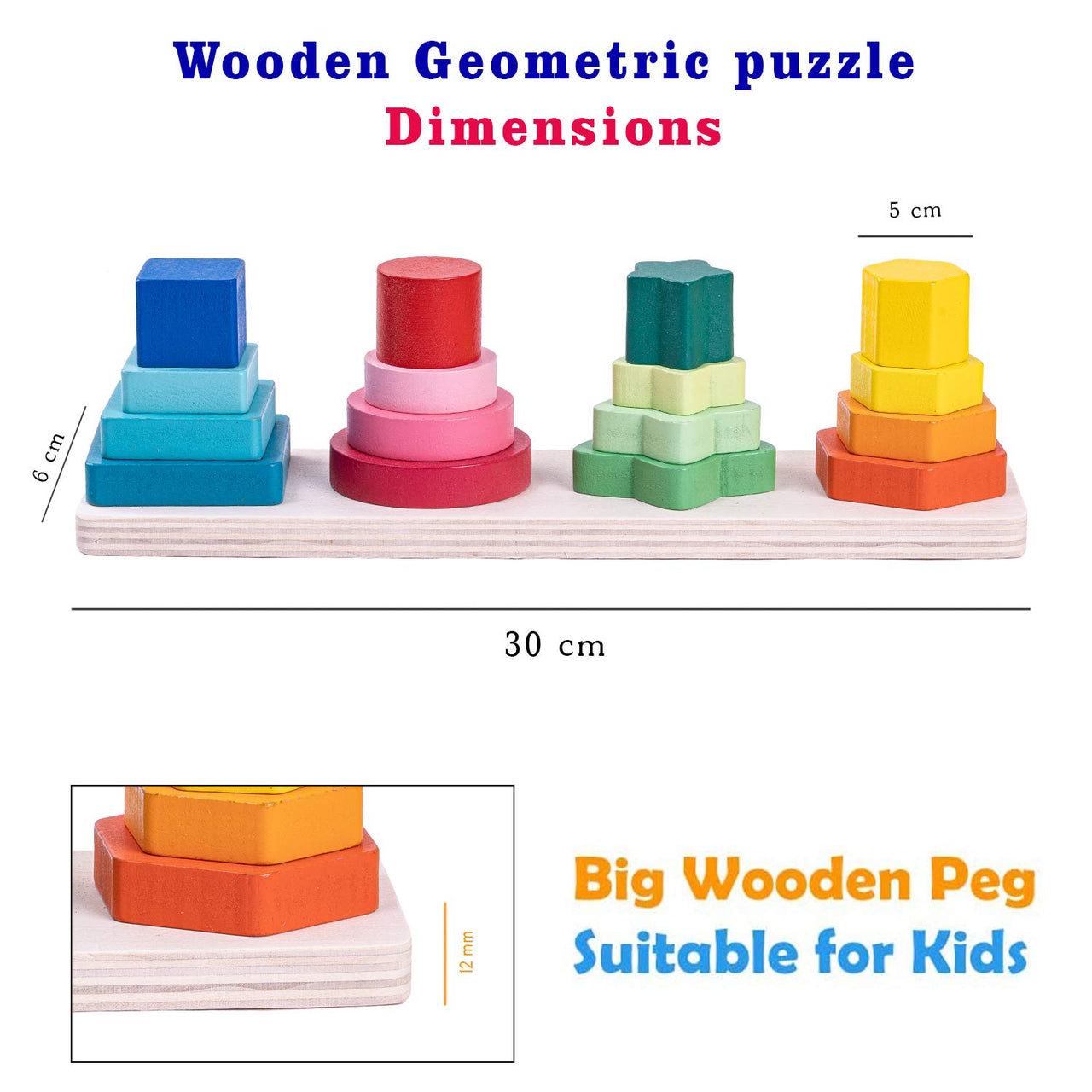 Wooden Shapes & Colour Puzzle Educational Board