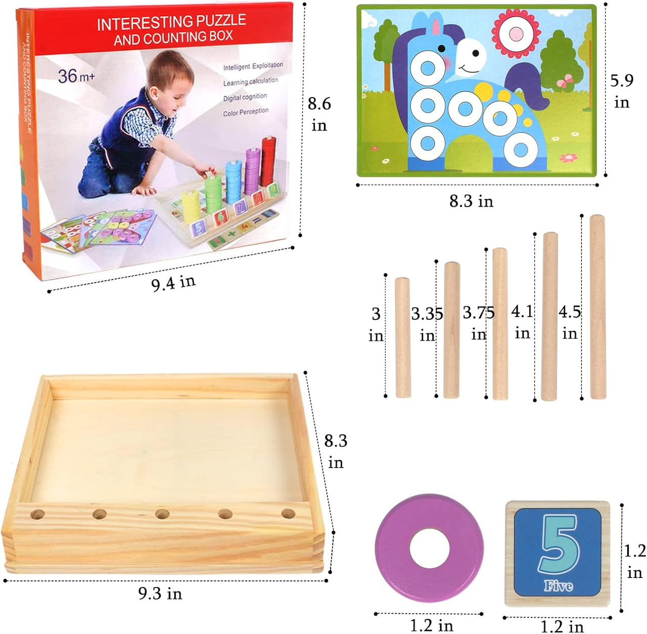 Learning Education Wooden Number Blocks