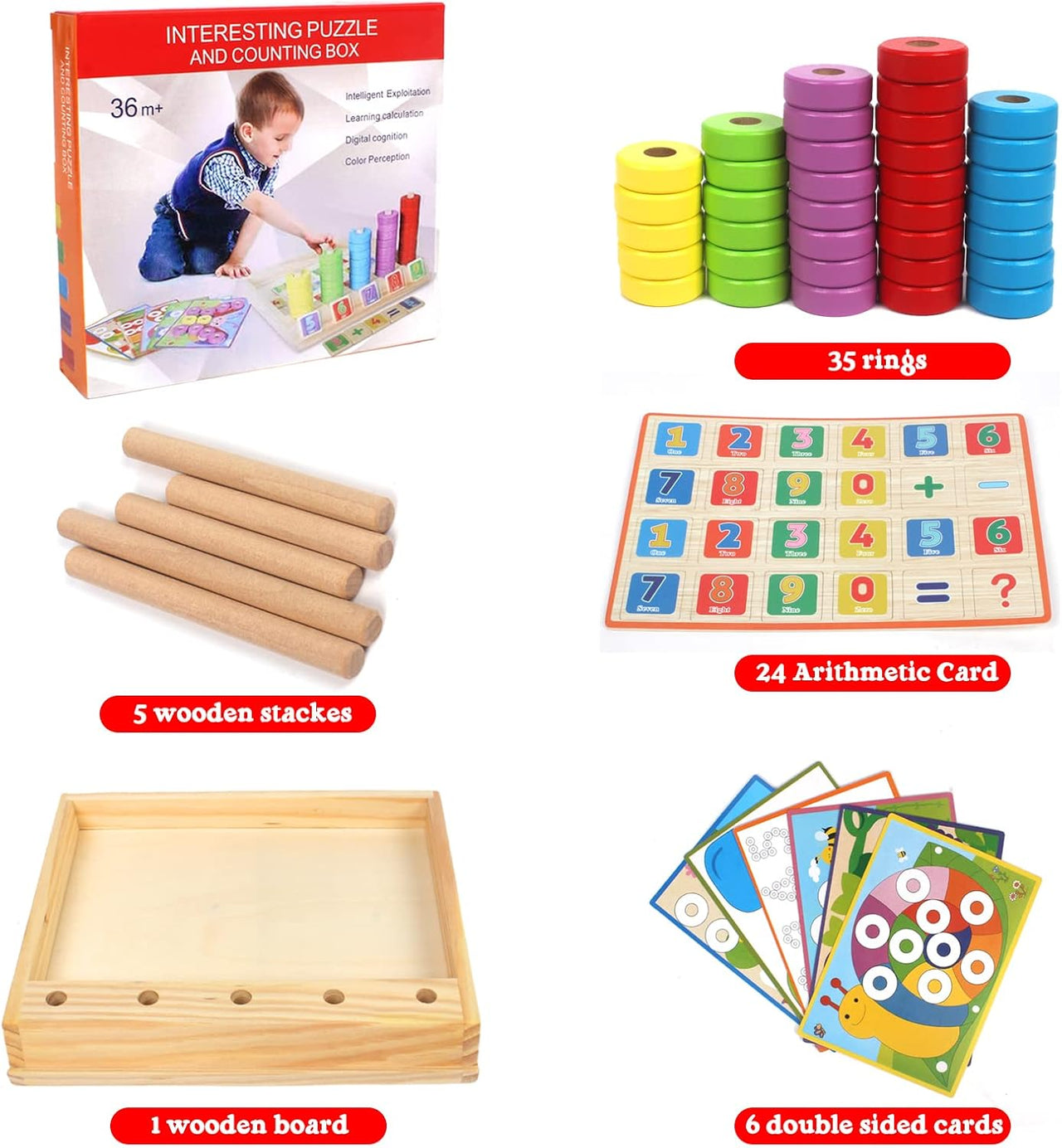 Learning Education Wooden Number Blocks