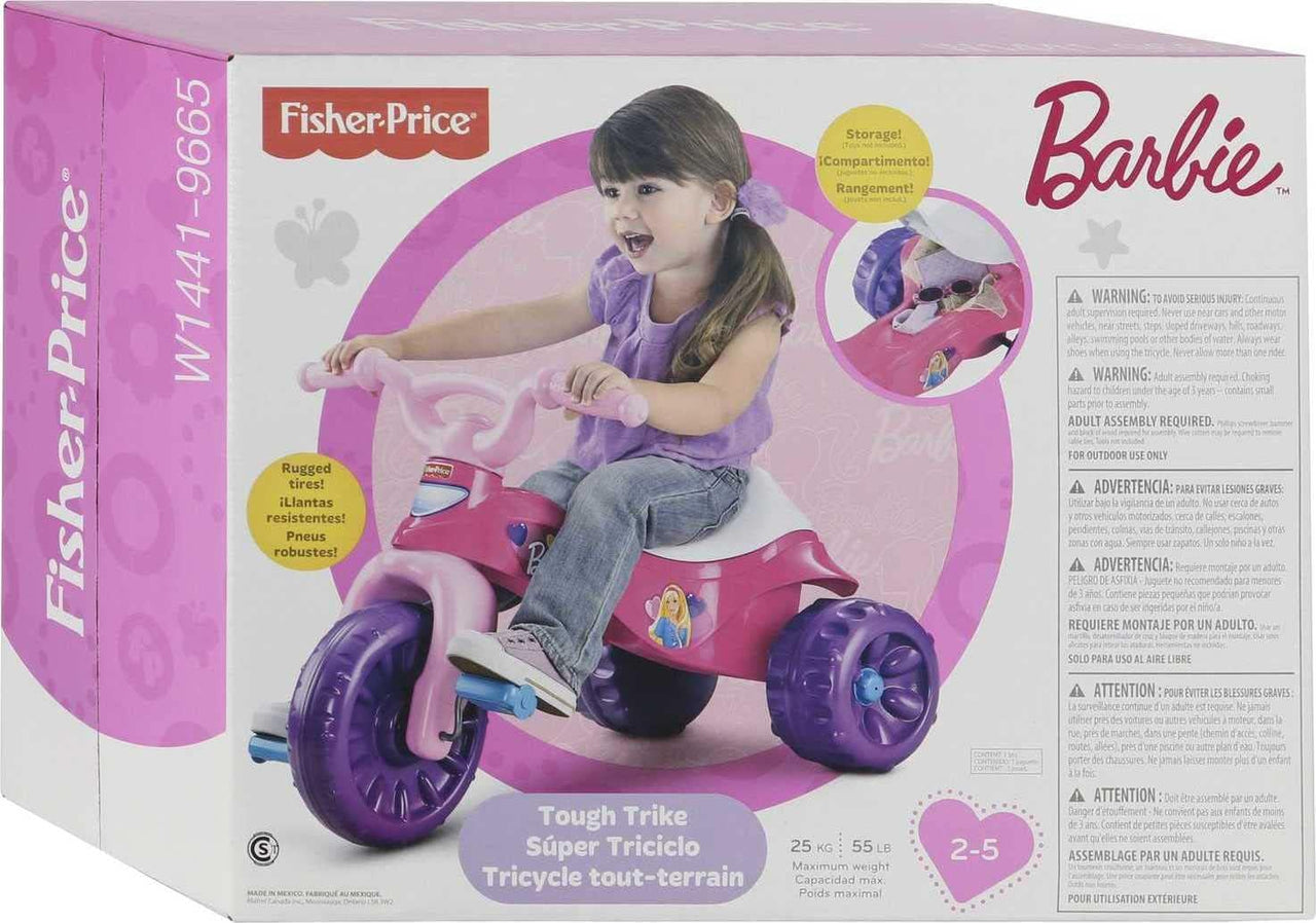 Fisher Price Barbie Toddler Tricycle With Handlebar Grips and Storage