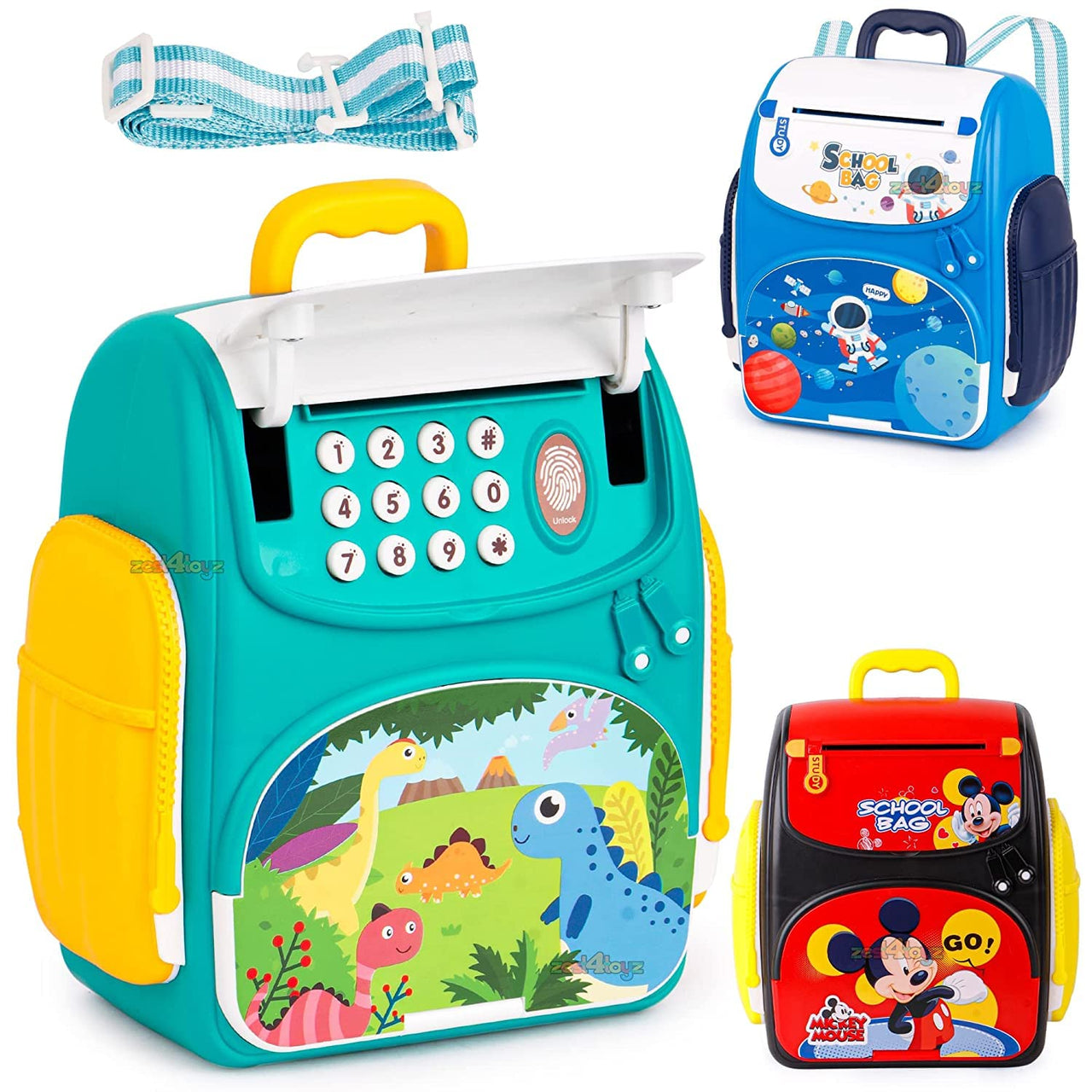 Musical School Bag Money Safe Bank With Finger Print Sensor