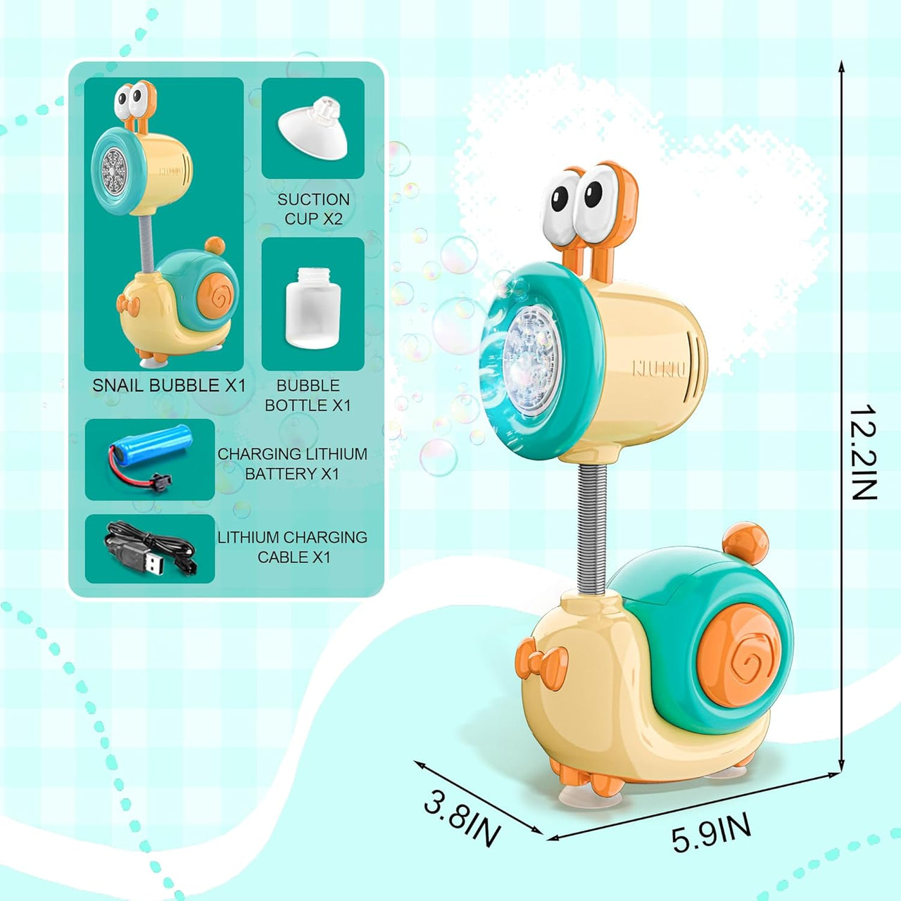 Snail Automatic Rechargeable Bubble Machine