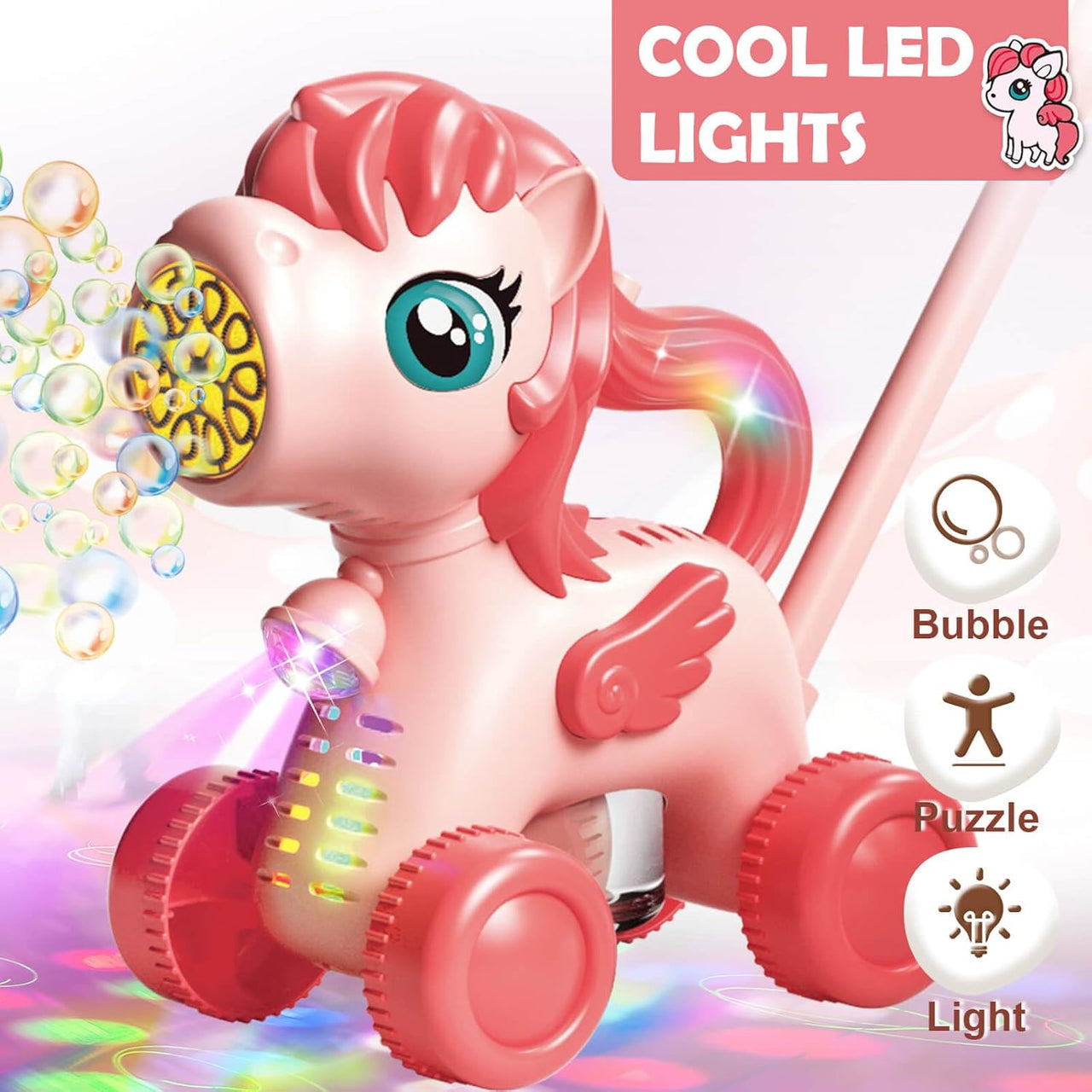 10 Hole Automatic Unicorn Bubble Horse