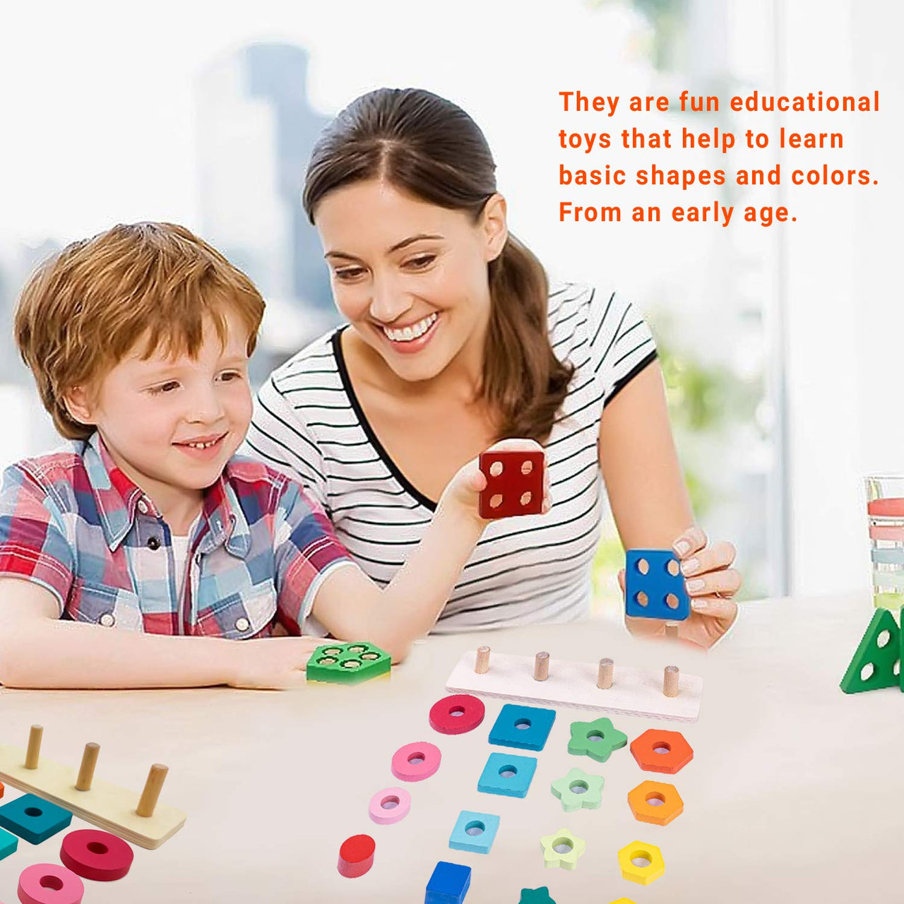 Wooden Shapes & Colour Puzzle Educational Board