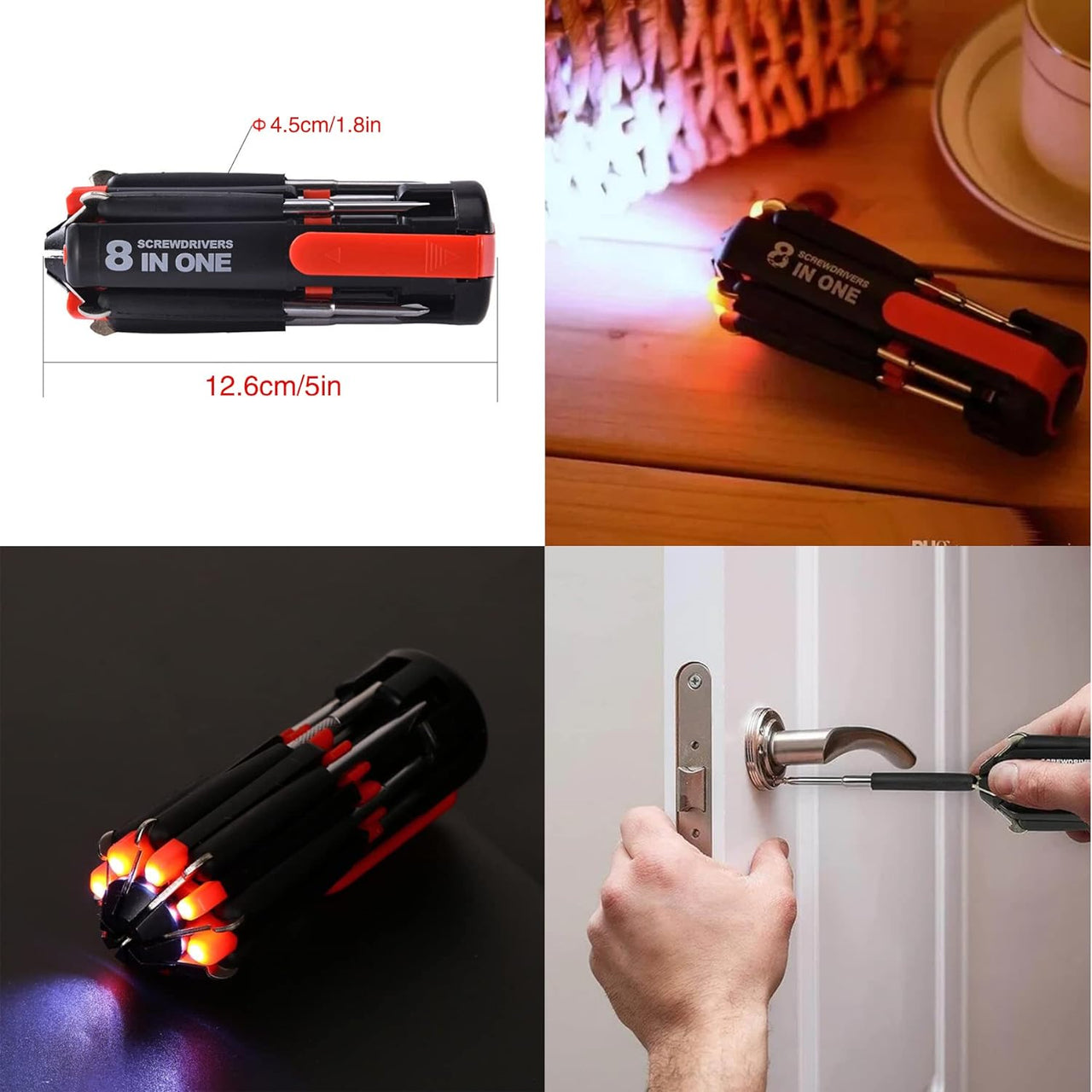 LED 8 in 1 Professional Mini Screwdriver