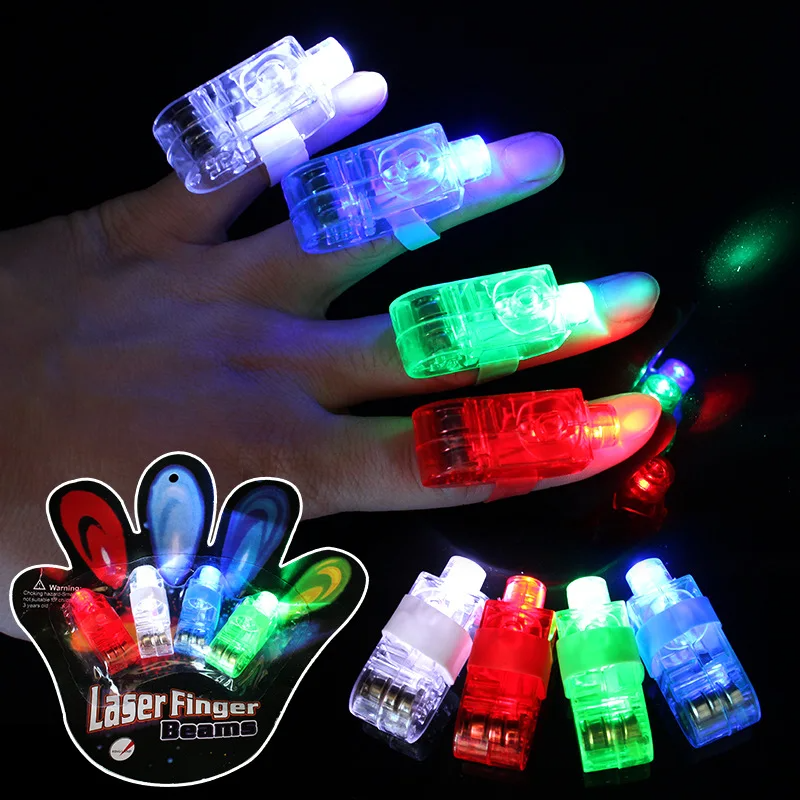 Pack of 4 Projector Light Up Rings LED Finger Lights