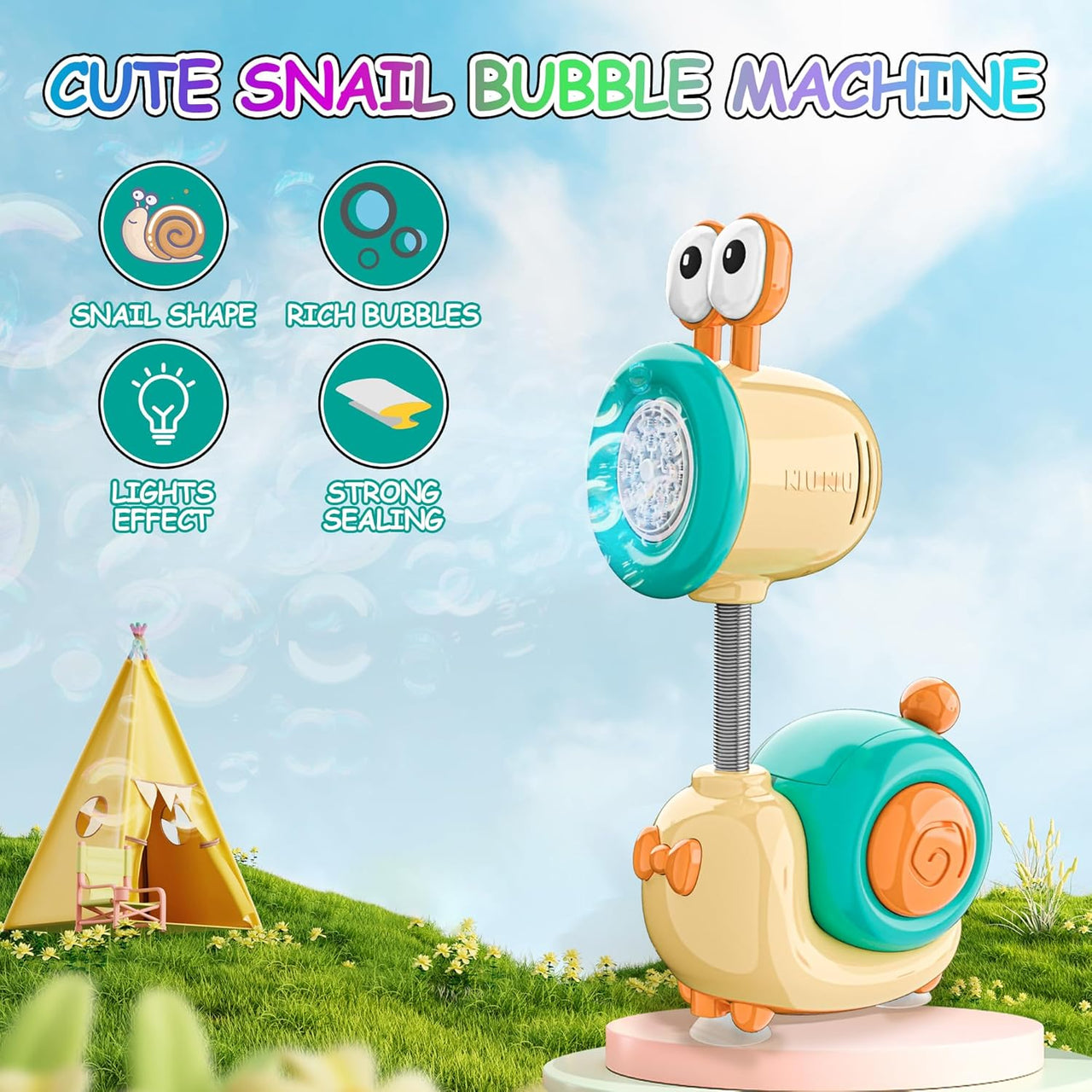 Snail Automatic Rechargeable Bubble Machine